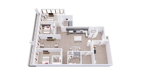 Floor plan for 3 beds, 2.5 baths, 2092 sqft